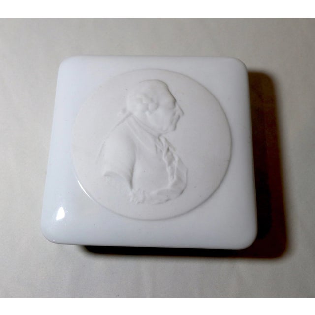 Up for sale is a very nice quality vintage original KPM German porcelain dresser box. It has a matte relief portrait on...