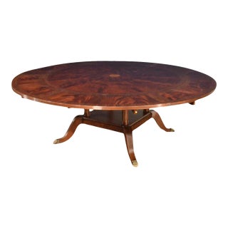Leighton Hall Made-To-Order Round Perimeter Leaf Mahogany Dining Table For Sale