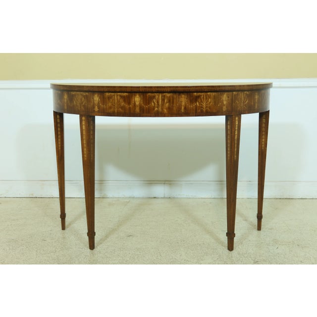 Maitland Smith Highly Inlaid Adams Style Console Table For Sale - Image 11 of 11
