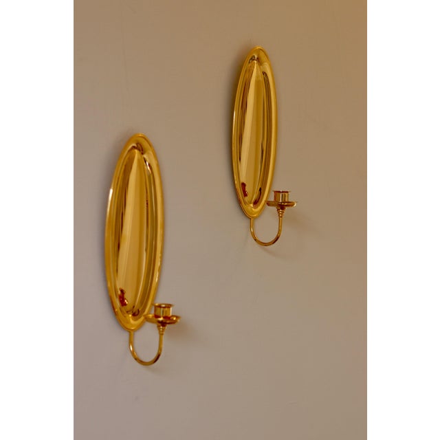 Mid-Century Modern Mid-Century Modern Swedish 24k Gold Plated Candleholder Sconces from Scandia, Set of 2 For Sale - Image 3 of 7