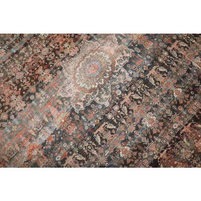 Antique Afshar Square Room Rug - 10'8" x 12'2" For Sale - Image 4 of 12