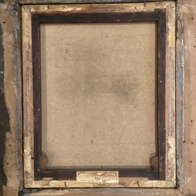 Antique Painting on Canvas Interior Scene With Two Women For Sale - Image 10 of 12