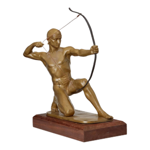 Rudolph Kaesbach -Spartan Archer-1930s Art Deco Bronze Sculpture