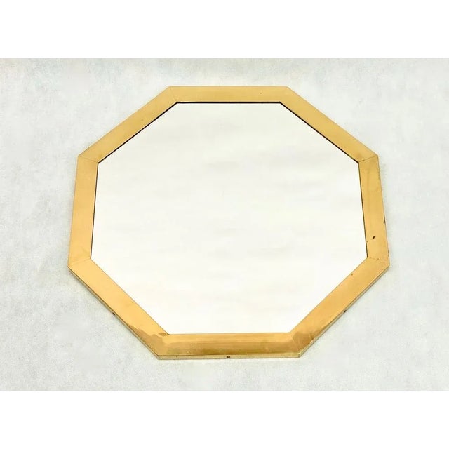 Mid-Century Modern Mid-Century Modern Octagonal Brass Mirror, 1970s For Sale - Image 3 of 10