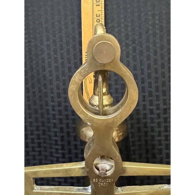 Wood 1940s Brass Wells Fargo San Francisco Banker Scales of Justice For Sale - Image 7 of 12