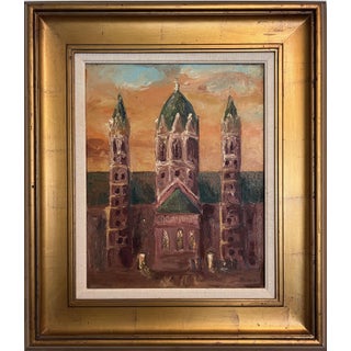 Original Oil Painting on Canvas – “Mainz Cathedral” by Rogov v.a., 2006, Framed For Sale