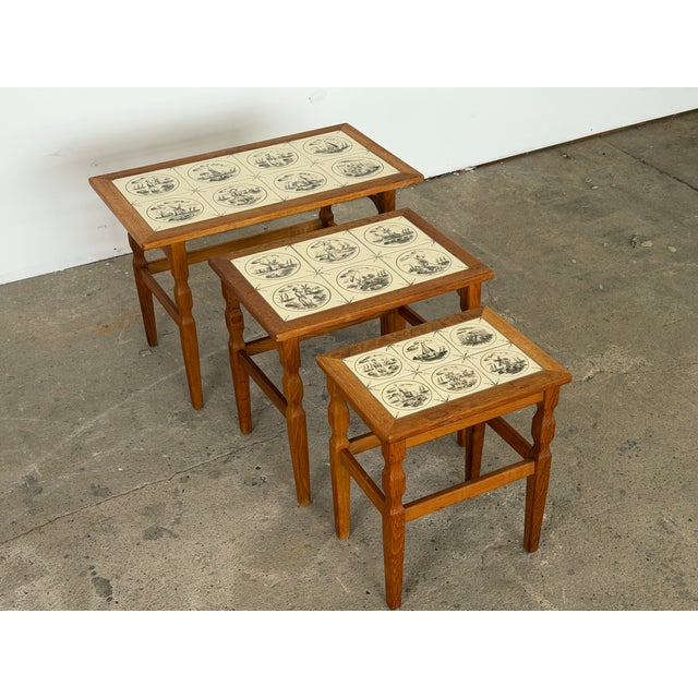 Mid-Century Modern Oak Nesting Tables by Henning Kjærnulf, Denmark, 1960s, Set of 3 For Sale - Image 13 of 13