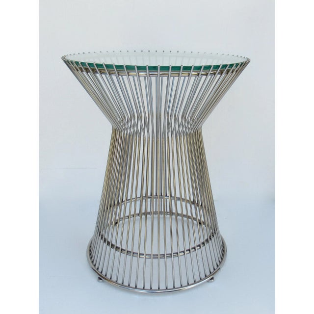 Warren Platner-Style Polished Steel & Glass Round Accent, Side Table For Sale - Image 13 of 13
