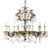 Large Vintage Brass and Crystal Chandelier 12 Arms For Sale