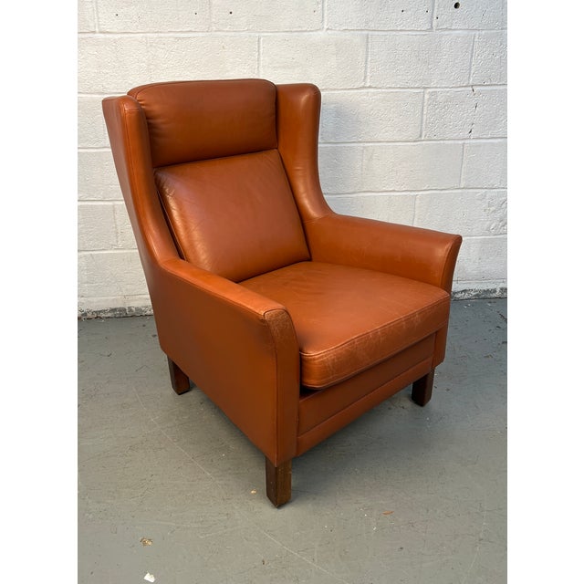 Brown Pair of Mid-Century Modern Danish Leather Chairs by Wiels Møbler For Sale - Image 8 of 17