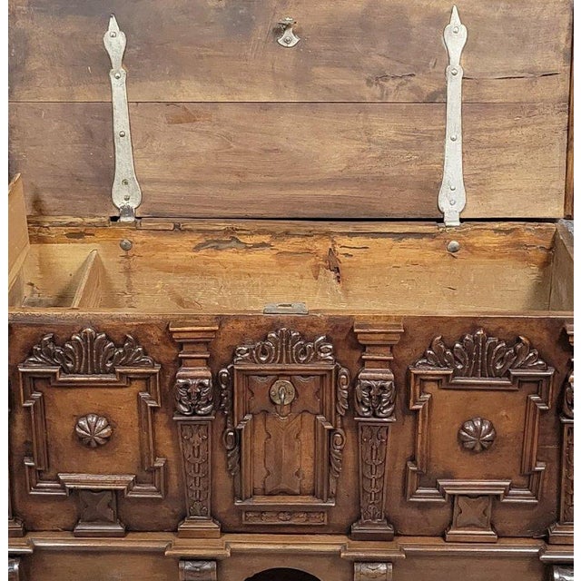 Renaissance Carved Walnut Chest, 17th Century For Sale - Image 4 of 7