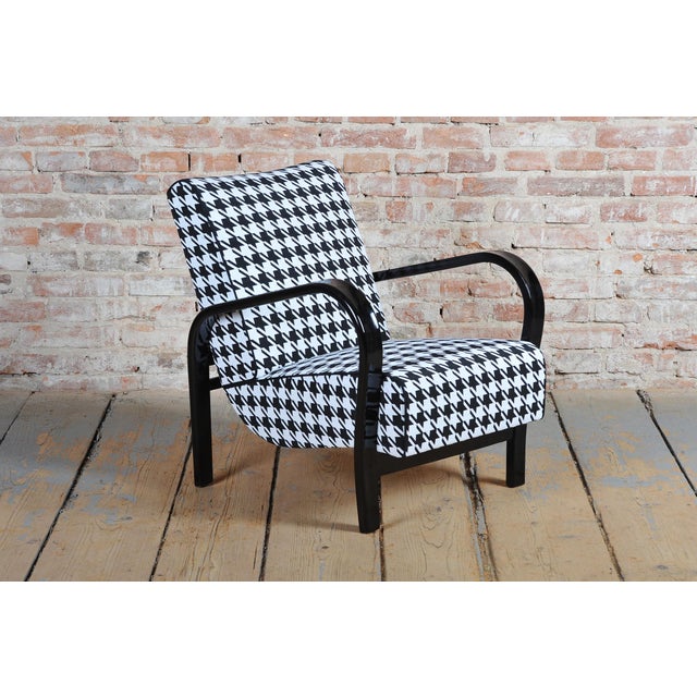 Czech Art Deco Beech Armchair by Koželka and Kropáček, 1930s For Sale - Image 12 of 14