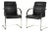 Pair of BUM Italian Modern Chrome and Black Leather Chairs For Sale