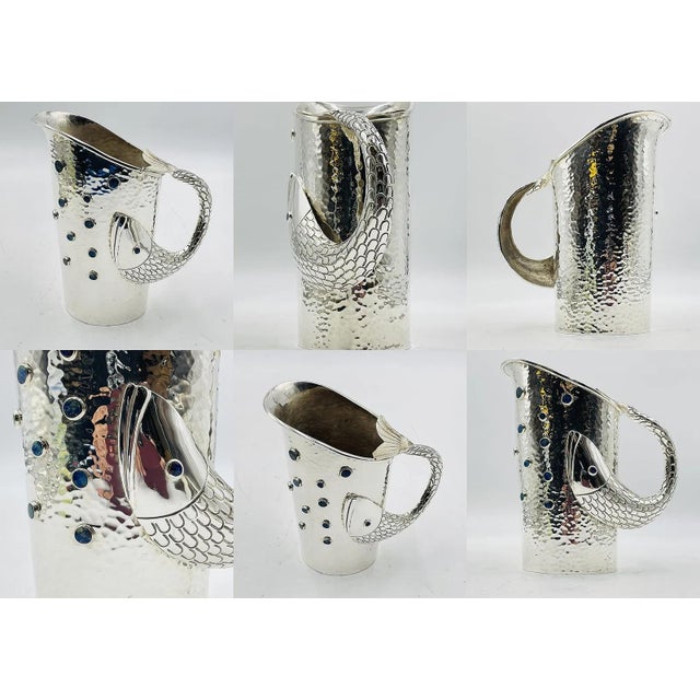 1980s Emilia Castillo Five Piece Fish Tea or Coffee Set Mexican Modern Silversmithing - Set of 5 For Sale - Image 17 of 18