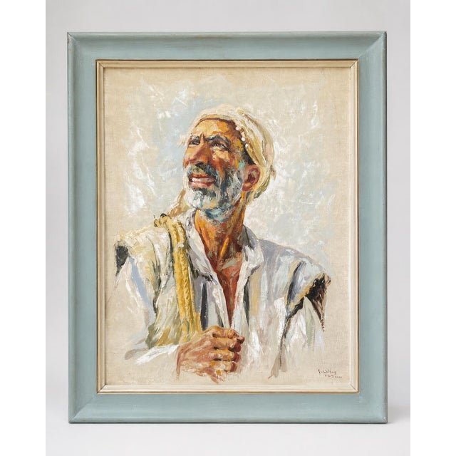 1954 A. Shitzas Mid-Century Earth Oil Portrait Painting - 1 Pc For Sale - Image 18 of 18