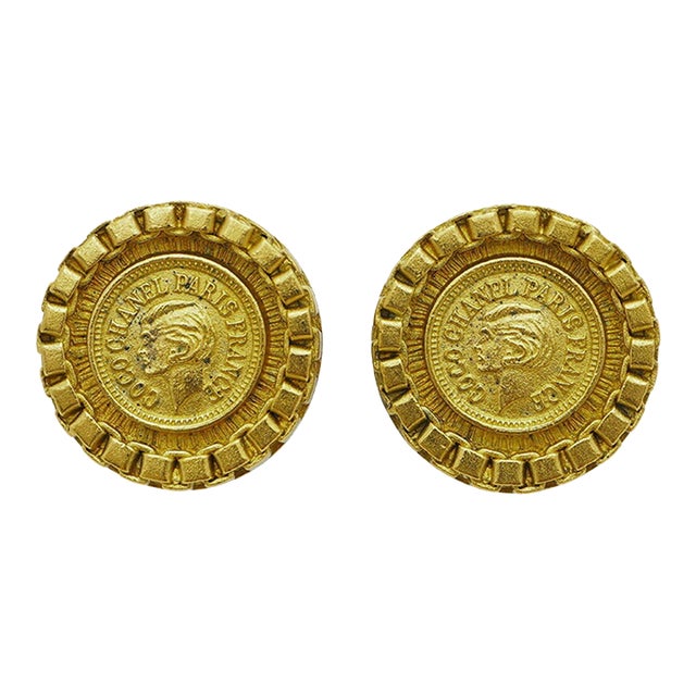 Chanel coin earrings best sale