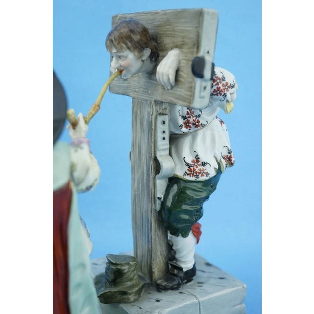 19th Century Porcelain Jester in the Pillory and King from Imperial Manufactory Vienna, Austria For Sale - Image 17 of 18