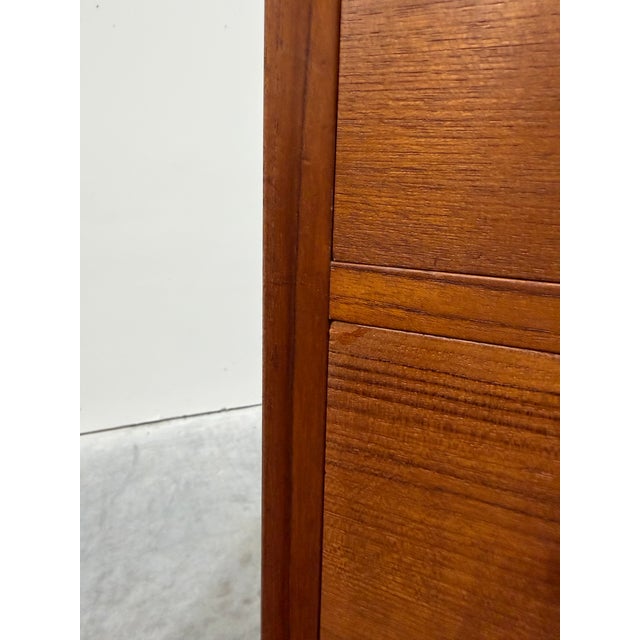 Mid Century Danish Modern Teak Tallboy Dresser For Sale - Image 10 of 12