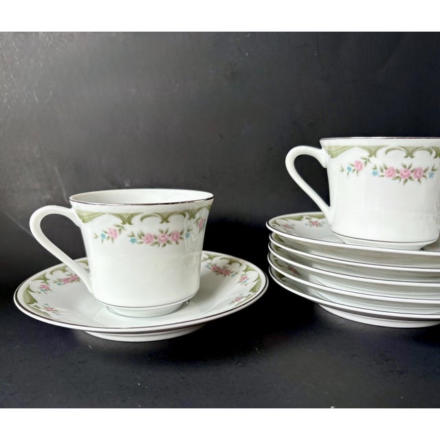 Vintage Wyndham China Cup and Saucer, Lizbeth Pink Rose Pattern 341 For Sale - Image 4 of 8