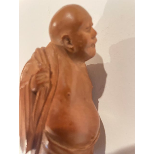 Chinese Antique Hand Carved Budda Boxwood Made in China For Sale - Image 3 of 11