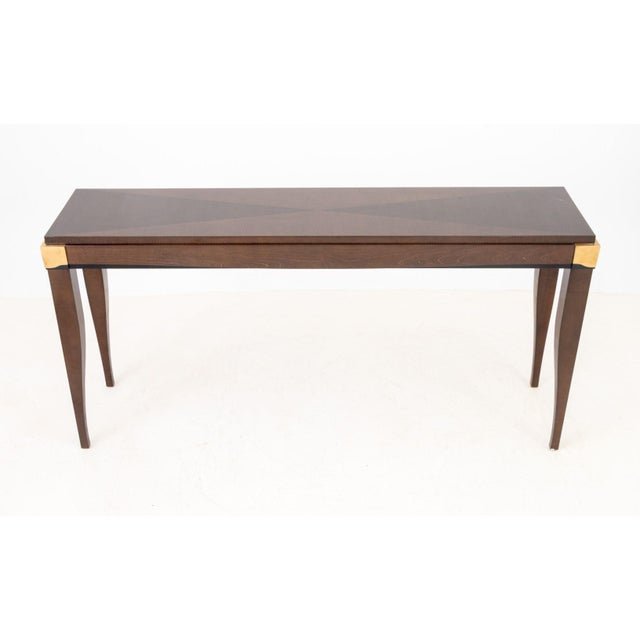 French Art Deco Style Satinwood Console Table For Sale - Image 4 of 6