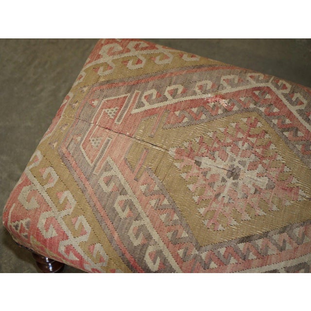 Original Vintage George Smith Kilim Upholstered Footstool for 2 People to Share For Sale - Image 4 of 14