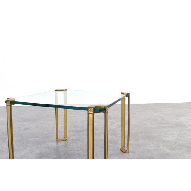 1970s Hollywood Regency Brass and Glass Coffee Table by Peter Ghyczy, 1970s For Sale - Image 5 of 8