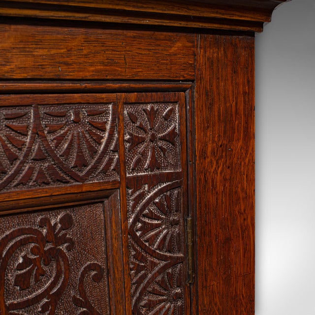 Antique Corner Cupboard, English, Wall Cabinet, Chippendale Revival, Victorian For Sale - Image 9 of 11