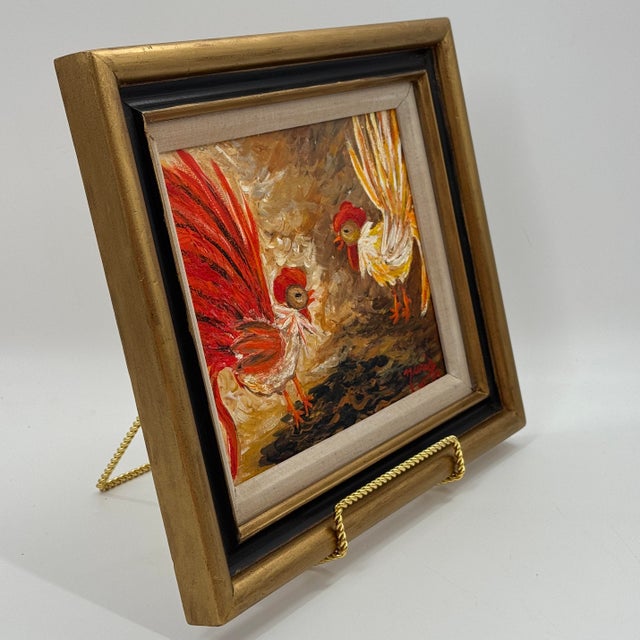 Original Rooster Oil Painting by Miami Artist Nuria Mesa For Sale In Tampa - Image 6 of 10