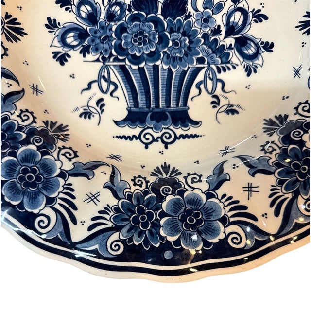 1950s 1950s Royal Delft Hand Painted Platter For Sale - Image 5 of 8