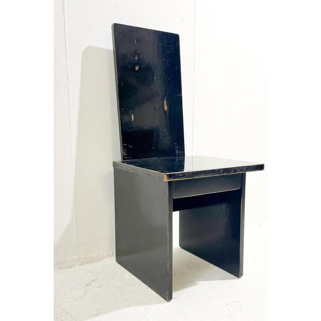 Black Constructivist Black Wooden Dining Chairs, Hungary, 1930s, Set of 6 For Sale - Image 8 of 10