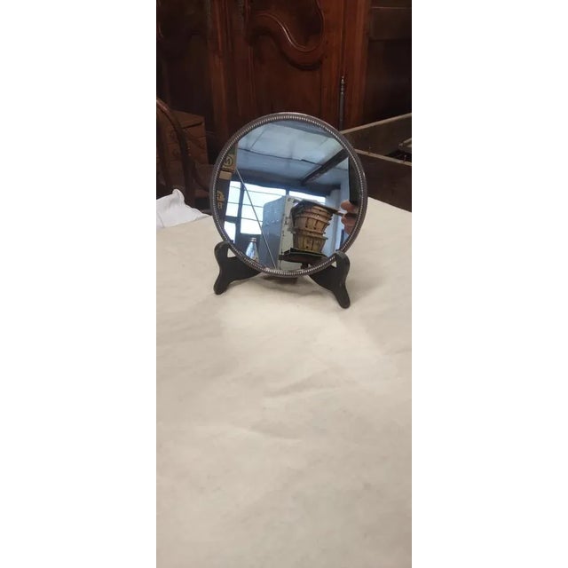 Vintage Round Mirror on Tripod Stand For Sale - Image 5 of 9
