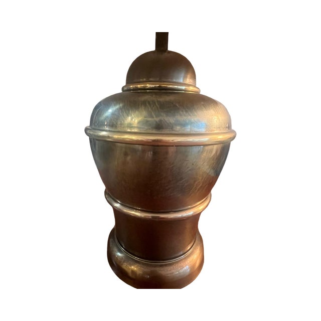 Mid-Century Modern Vintage Mid Century Modern Brass Beehive Urn Table Lamps Shades For Sale - Image 3 of 8