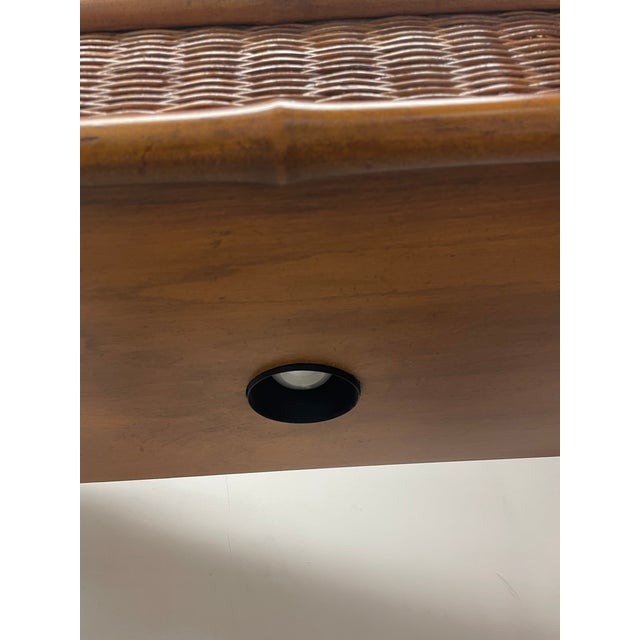 Wood Vintage Faux Bamboo Etagere Shelving Unit Mid Century Boho Chic Display Shell For Sale - Image 7 of 7