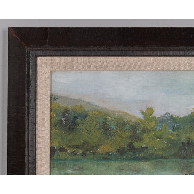 French Plein Air Landscape Oil Painting Framed For Sale - Image 4 of 7