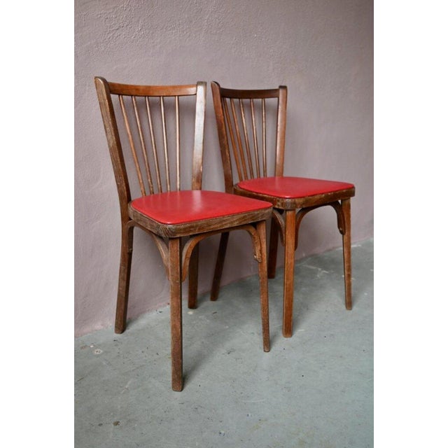 Brown Vintage Bistro Chairs from Baumann, 1950s, Set of 2 For Sale - Image 8 of 12