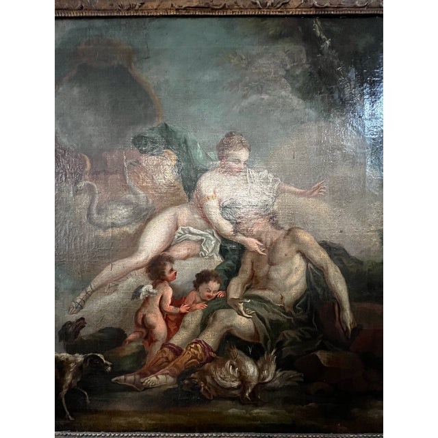 French Louis Xv/Xvi Trumeau With Oil Painting For Sale - Image 3 of 7