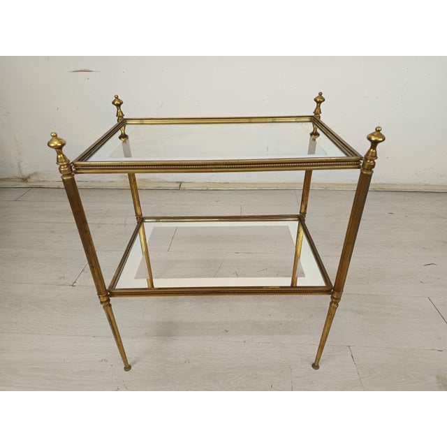 Neo-Classical Gold Brass Side Table, 1970s For Sale - Image 14 of 14
