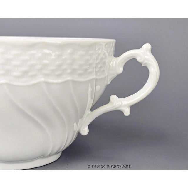 Vintage Italian Oversized White Porcelain Tea Cup and Saucer