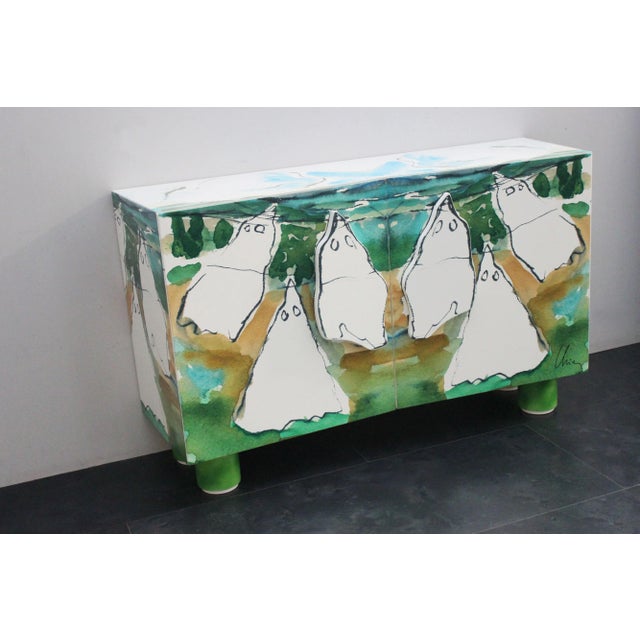 Sideboard by Sandro Chia. Limited edition of 99 pieces for Cleto Munari. The value of this sideboard is that it is the...