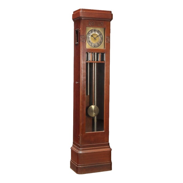 Antique Art Nouveau Mahogany Pendulum Clock For Sale