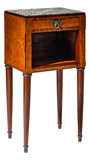 Louis XVI Style Bedside Table with Marble Top