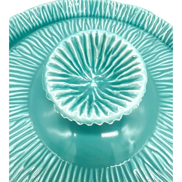 1956 Miramar of California Aqua / Turquoise Covered Serving Bowl – Mid-Century Modern / Coastal For Sale - Image 10 of 11