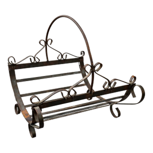 1930s Wrought Iron Magazine Rack / Magazine Holder
