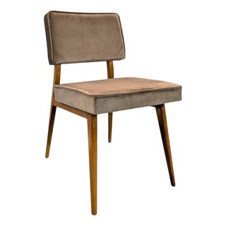 Velvet Armchair in the style of Pierre Guariche For Sale