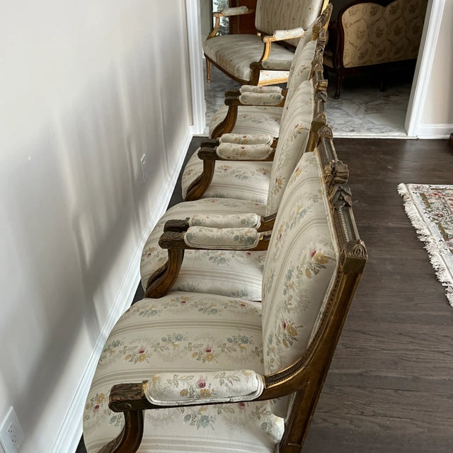 Beige French Antique 5-Piece Salon Set For Sale - Image 8 of 9