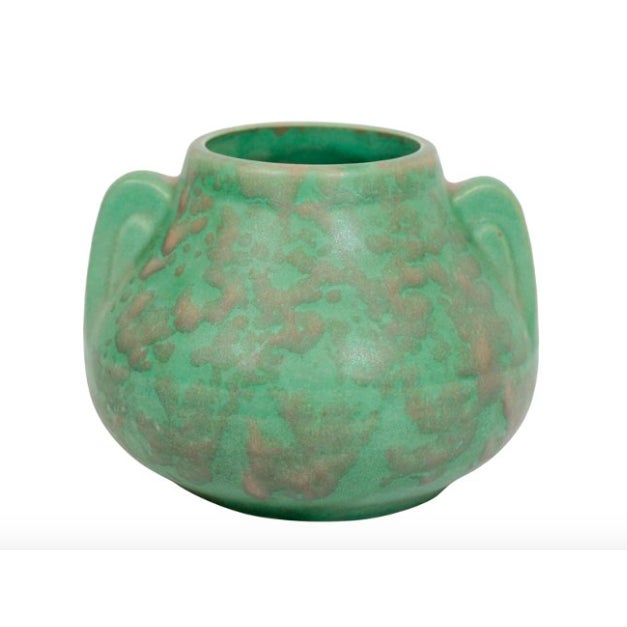 Arts & Crafts Green Pottery Vase | Chairish