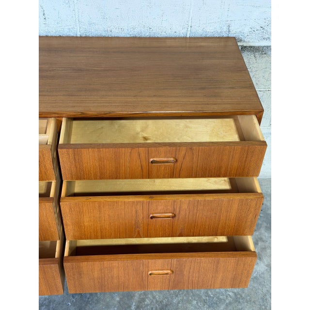 In Style of Arne Vodder Teak Dresser Wooden Lowboy Chest of Drawers Denmark Mid-Century Modern 1960s For Sale - Image 12 of 13