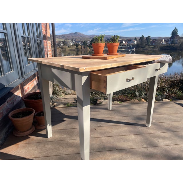 Gray Antique Table in Fir, 1890s For Sale - Image 8 of 15