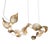 Dune 8 Curve Chandelier with Shades in Gold Metallic Tone by Daniel Becker for Moss Objects For Sale